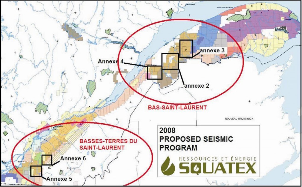 Programme dacquisition sismique de 200 km dans le Bas St-Laurent et dans les Basses-terres du St-Laurent