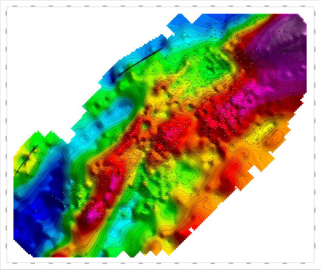Bouguer anomaly Map showing locations of gravity stations