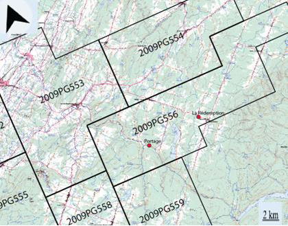 Coreholes locations drilled in 2011, Lower St. Lawrence
